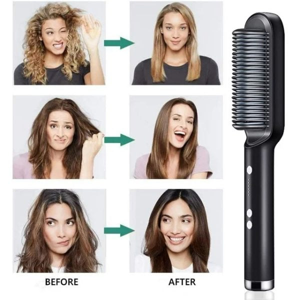 Multifunctional Hair Straightener Brush Heated Brushes Ceramic Anti-scald Hair Straightening Hot Comb Hair Care Fast Heating