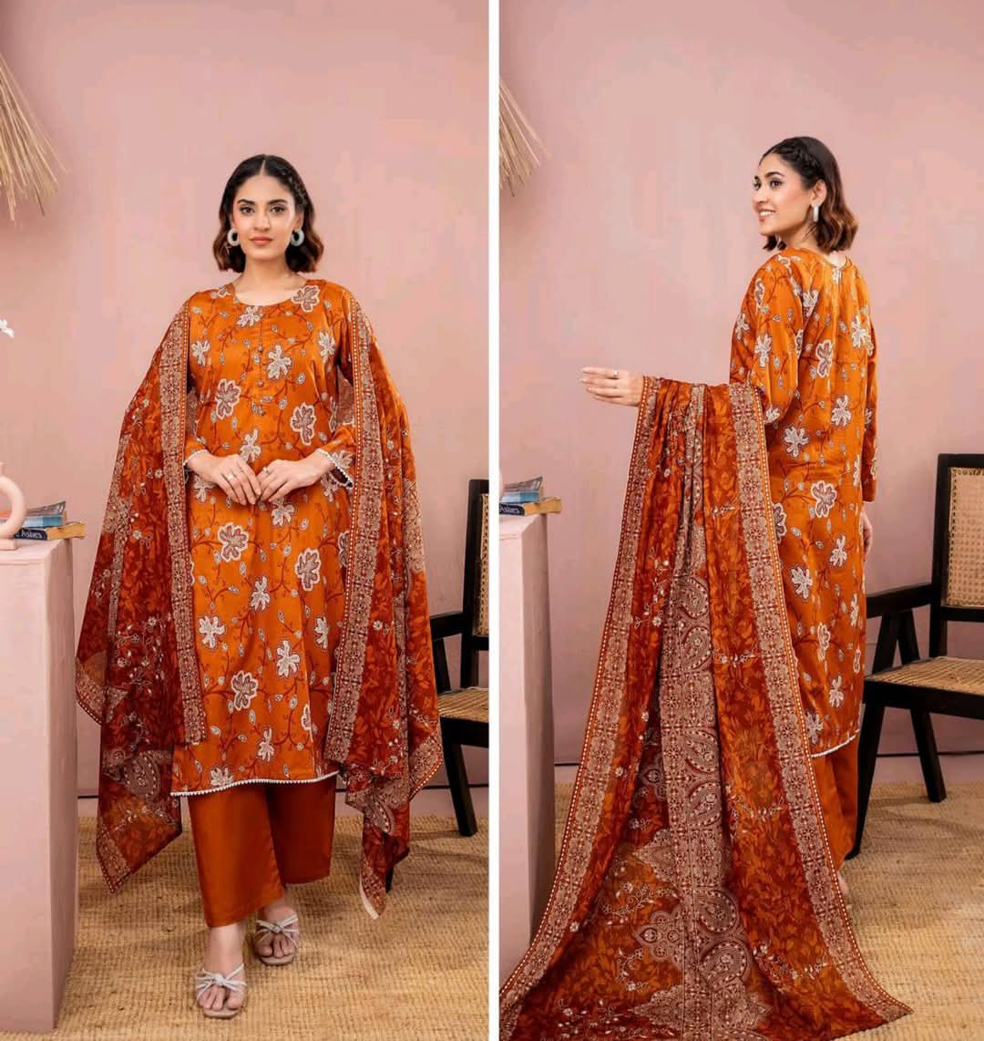 3 Pieceunstitched Suit Zesh Summaer Lawn Collection 2025