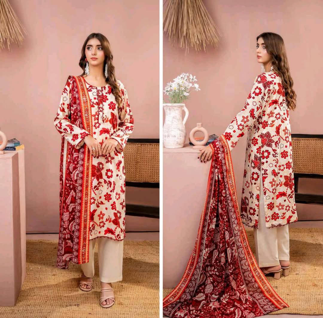 3 Pieceunstitched Suit Zesh Summaer Lawn Collection 2025