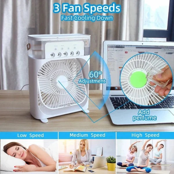 Portable Air Conditioner Fan | Led Night Light Water Mist