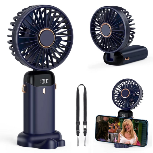 3 Speeds, Long battery life & and Led screen | The ultimate Hand fan
