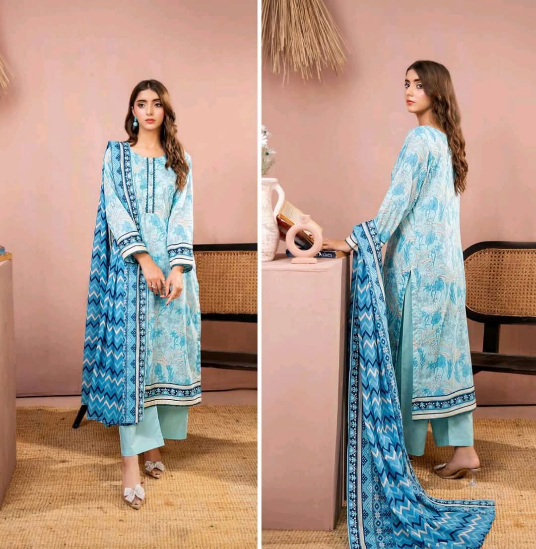3 Pieceunstitched Suit Zesh Summaer Lawn Collection 2025