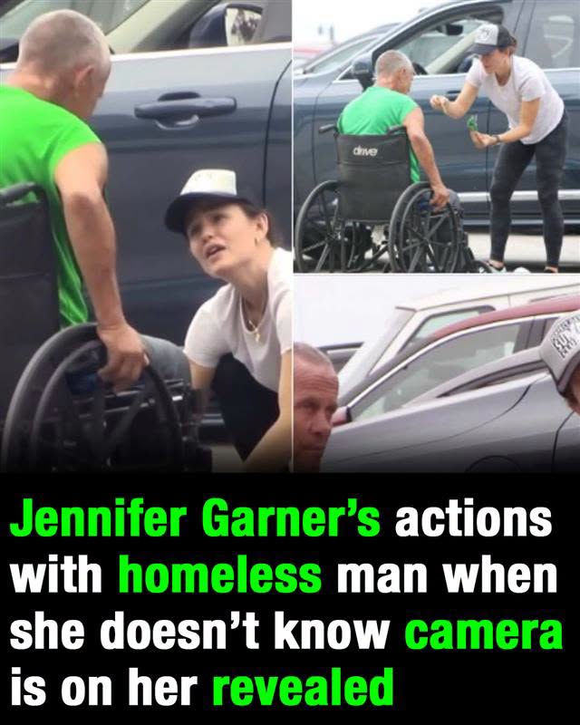 Jennifer Garner actions towards wheelchair-bound homeless man