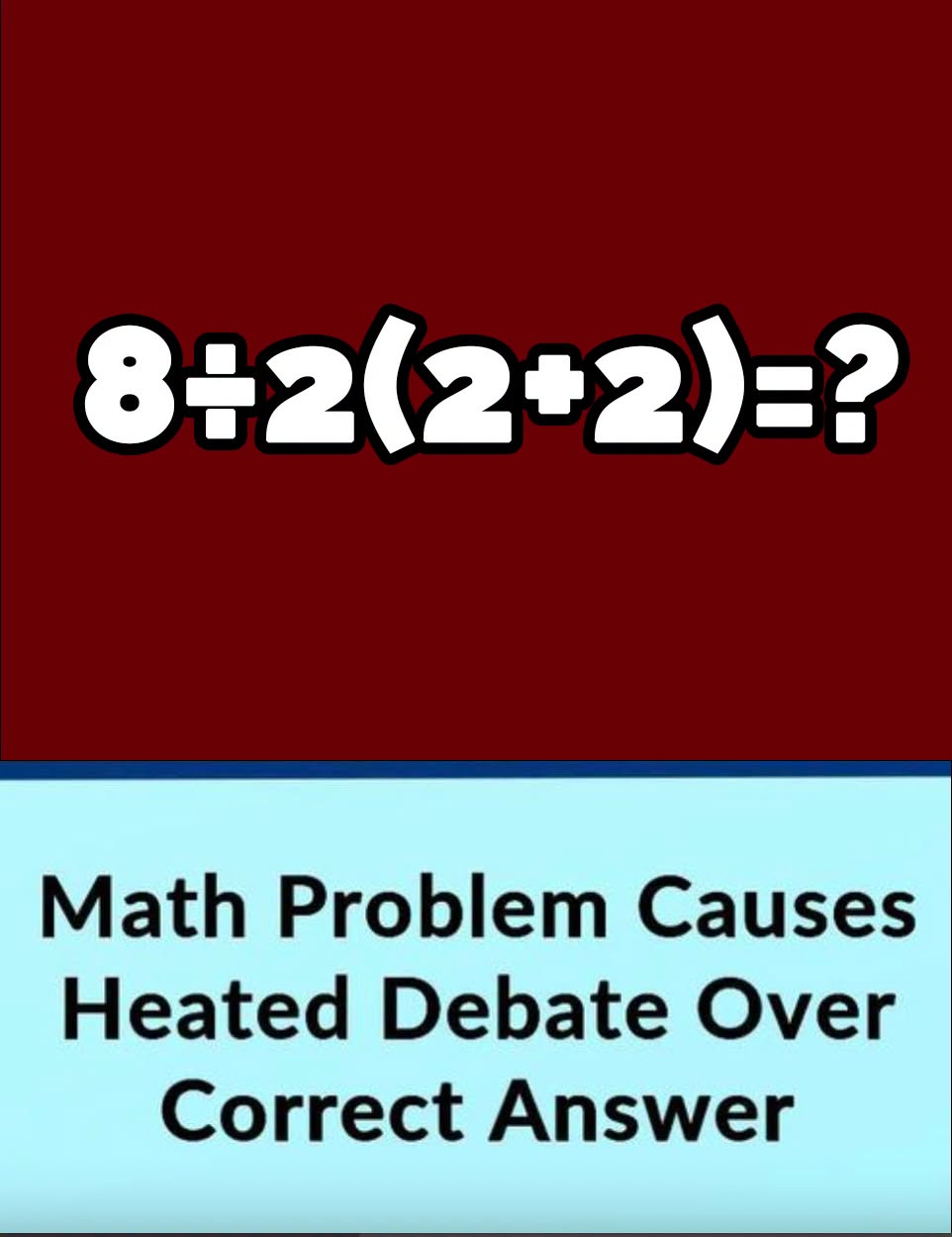 Math problem from 2019 divides the internet