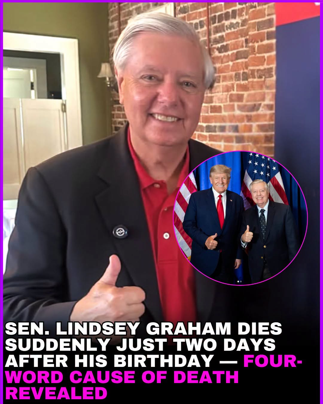 Republican Senator Lindsey Graham dies at 71 after reported sudden illness