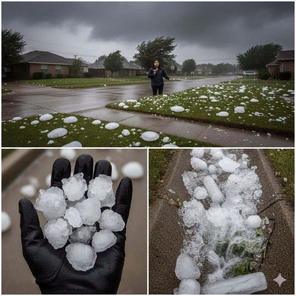 Giant hail recorded Tuesday evening in the town of… See more